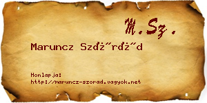 Maruncz Szórád névjegykártya